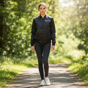 Women's Led Zeppelin Black & White Bomber Jacket L